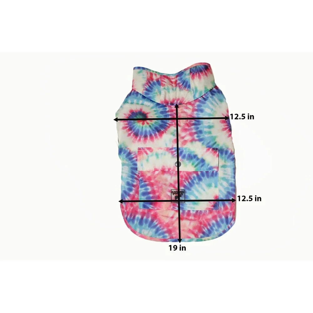 Canada Pooch Athletics Tie Dye Dog Vest Pink‎ Blue Teal Pet Apparel L 20